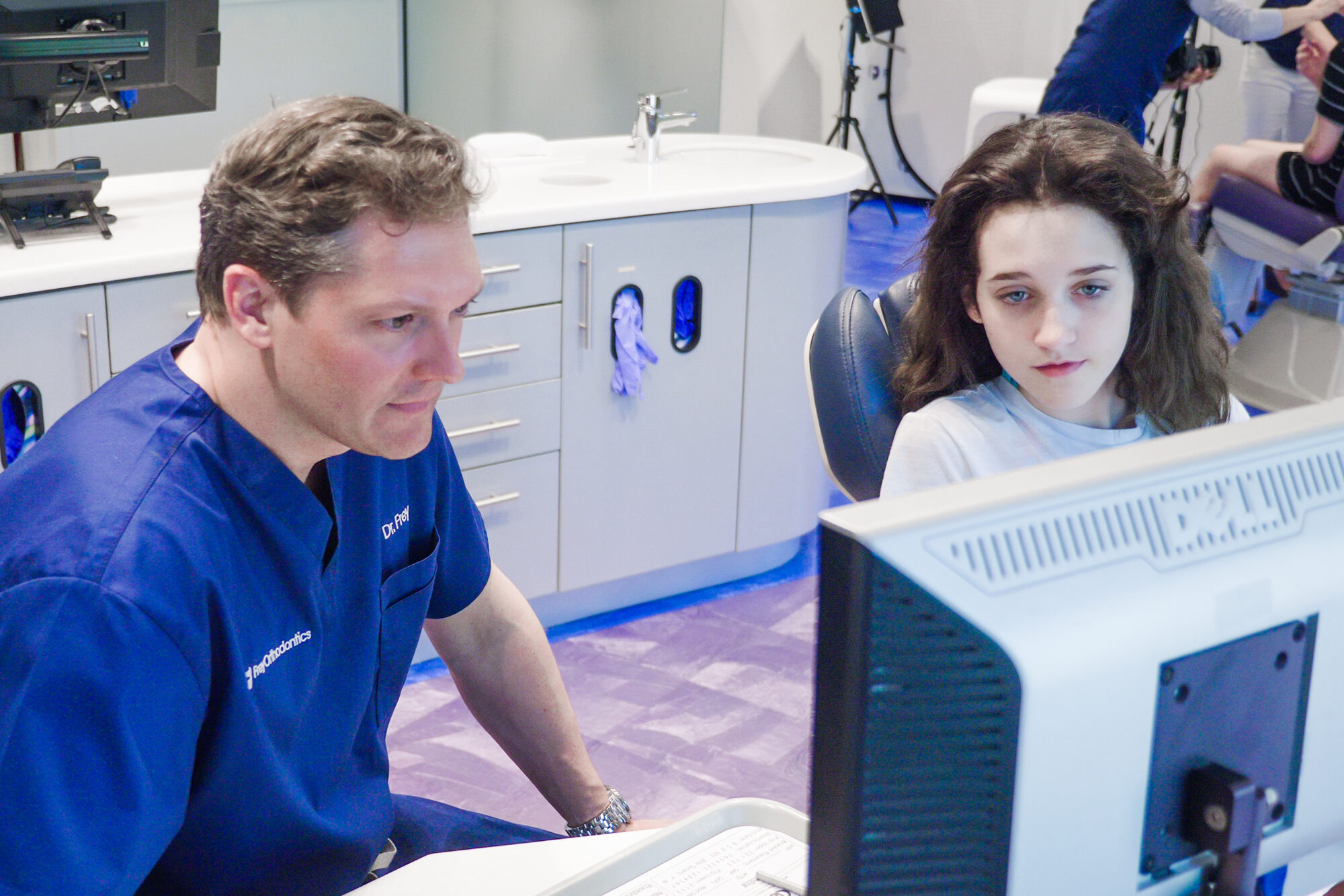 Dr. Frey with a patient