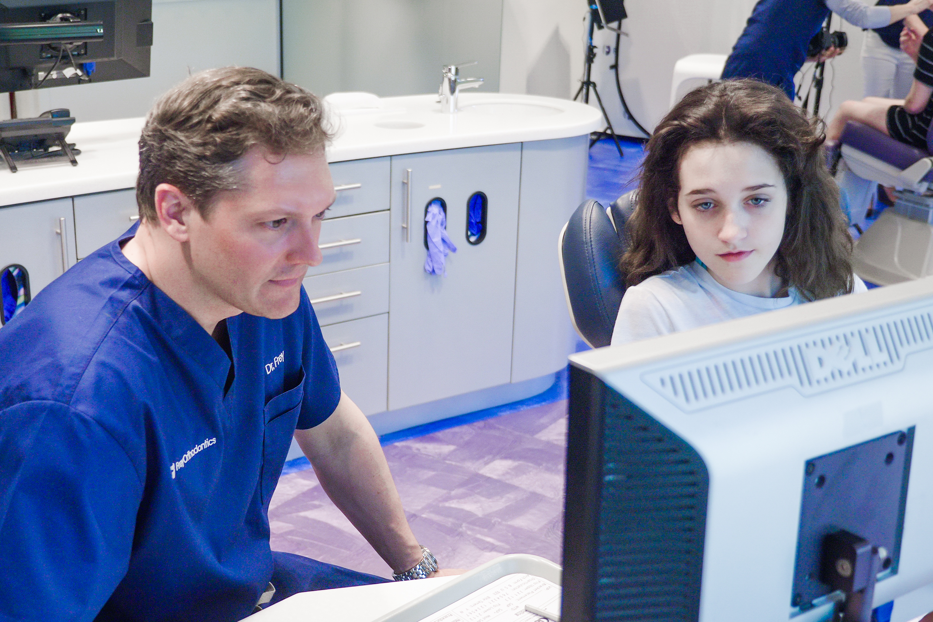 Dr. Frey with a patient