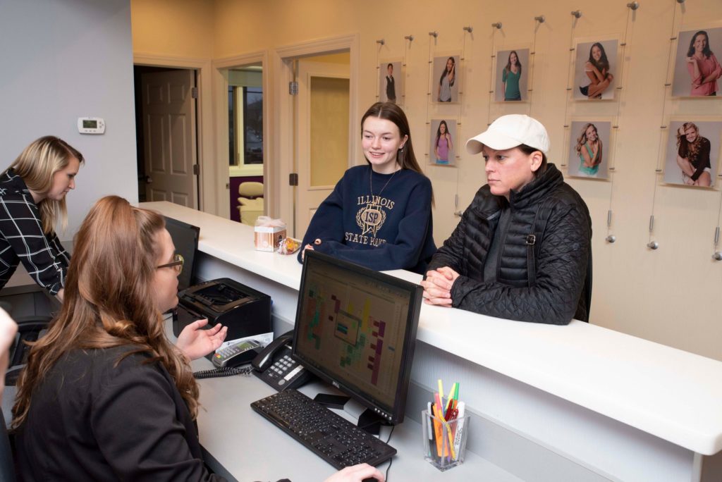 Frey patients at front desk